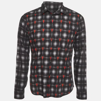 Pre-owned Givenchy Black Check Print Cotton Long Sleeve Shirt L