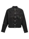 Givenchy Men's Coated Denim Trucker Jacket In Black