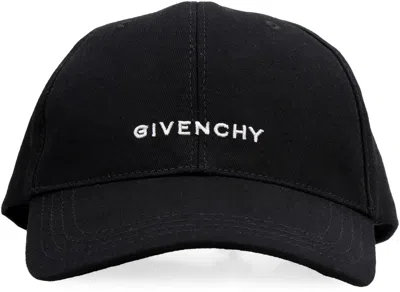 Givenchy Cotton Blend Logo-embroidered Baseball Cap In Black