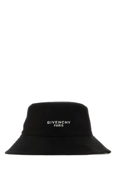 GIVENCHY GIVENCHY BLACK COTTON BLEND BUCKET HAT