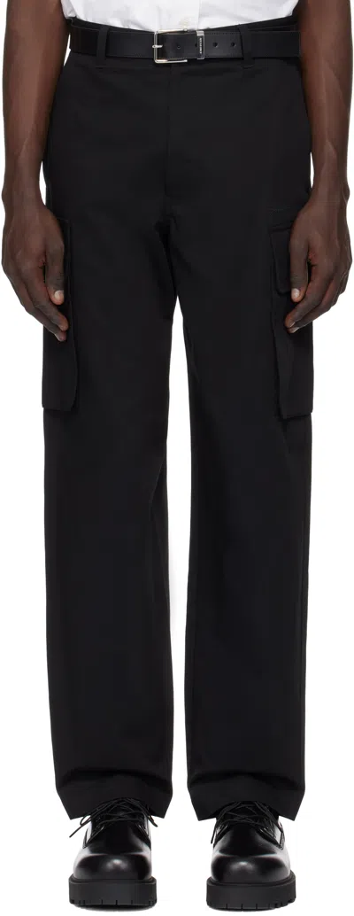 Givenchy Black Cotton Cargo Pants In 001-black