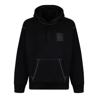Givenchy Black Hoodie With 4g Logo Detail On Front In Cotton Man