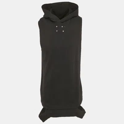 Pre-owned Givenchy Black Cotton Distressed Sleeveless Hoodie S