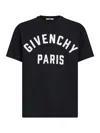 Givenchy Men Black Crewneck T-shirt With Maxi Logo Lettering On The Front In Cotton Man In Black