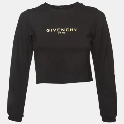 Pre-owned Givenchy Black Cotton Knit Crewneck Sweatshirt 10 Yrs