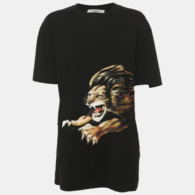 Pre-owned Givenchy Black Cotton Lion Graphic T-shirt S