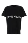 Givenchy Blackwhite Logo Embroidery T-shirt In Black