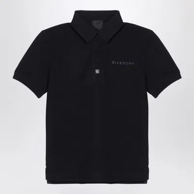 Givenchy Black Cotton Polo Shirt With Logo