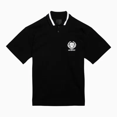 Givenchy Black Cotton Polo Shirt With Logo Men