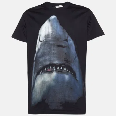 Pre-owned Givenchy Black Cotton Shark Print Cotton Oversized T-shirt Xs