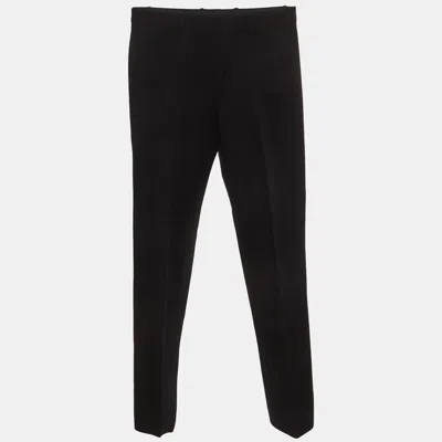 Pre-owned Givenchy Black Cotton Straight Leg Tailored Trousers S