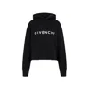 Givenchy Cropped Hoodie With Logo Print In Black