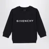 Givenchy Black Cotton Sweatshirt With Logo In Black