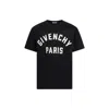Givenchy Men Black Crewneck T-shirt With Maxi Logo Lettering On The Front In Cotton Man