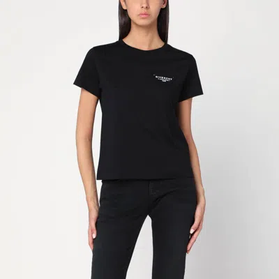 GIVENCHY GIVENCHY BLACK COTTON T-SHIRT WITH LOGO