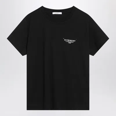 GIVENCHY BLACK COTTON T-SHIRT WITH LOGO