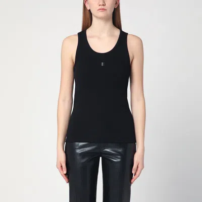 Givenchy Black Cotton Tank Top With Logo
