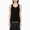 GIVENCHY BLACK COTTON TANK TOP WITH LOGO