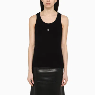 GIVENCHY GIVENCHY BLACK COTTON TANK TOP WITH LOGO