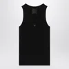 Givenchy Black Cotton Tank Top With Logo Women In Black