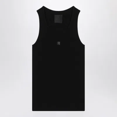 Givenchy Black Cotton Tank Top With Logo Women