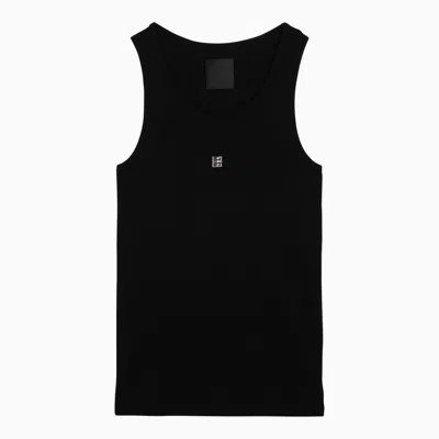 GIVENCHY GIVENCHY BLACK COTTON TANK TOP WITH LOGO WOMEN