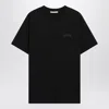 Givenchy Black Crewneck T-shirt With Logo Patch On The Front In Cotton Man In Multi
