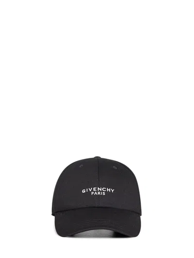 GIVENCHY BLACK COTTON TWILL GIVENCHY PARIS CAP