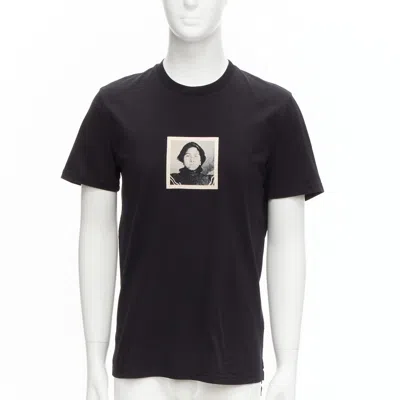 Pre-owned Givenchy Black Cotton Women Portrait Print Crew Neck Tshirt M