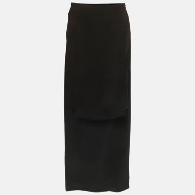 Pre-owned Givenchy Black Crepe Overlay Detail Mini Skirt M