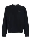 Givenchy Black Crewneck Sweatshirt With Logo Patch On The Front In Cotton Man In Black