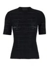 GIVENCHY BLACK CREWNECK T-SHIRT WITH ALL-OVER 4G LOGO IN VISCOSE STRETCH WOMAN