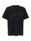 Givenchy Black Crewneck T-shirt With Logo Lettering On The Front And Maxi Logo Print On The Rear In Cotton Ma In Black