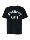 Givenchy Men Black Crewneck T-shirt With Maxi Logo Lettering On The Front In Cotton Man In Black