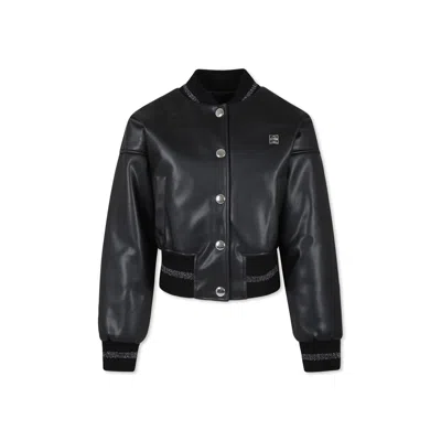 Givenchy Kids' 4g-plaque Faux-leather Jacket In Nero