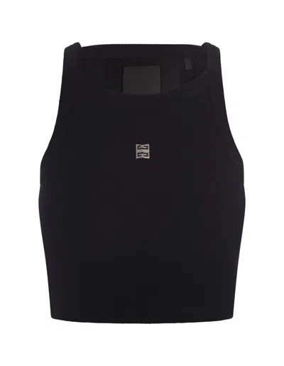 Givenchy Black Crop Top With Logo Plaque