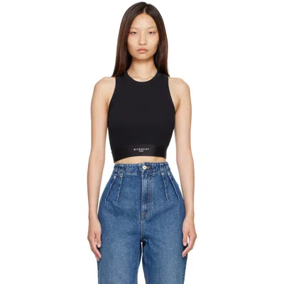 Givenchy Black Cropped Cotton Tank Top