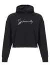 Givenchy Cropped Sweatshirt Hooded Kangaroo Pocket In Black