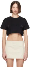 Givenchy Signature Logo Cropped T-shirt In 008-black/silvery