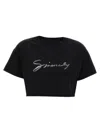 Givenchy Signature Logo Cropped T-shirt In Black