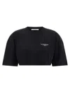 Givenchy Women Cropped T-shirt With Logo Print In Black