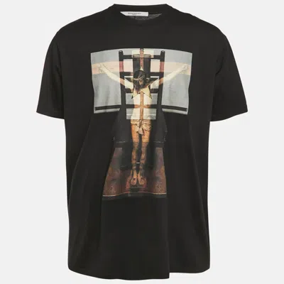 Pre-owned Givenchy Black Crucifixion Print Jersey T-shirt L