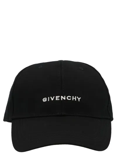 Givenchy Round Visor Cap With Embroidered Logo In Black