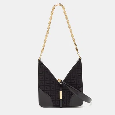 Pre-owned Givenchy Black Denim And Leather Small Cut Out Chain Bag