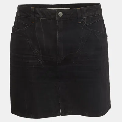 Pre-owned Givenchy Black Denim Marble Washed Mini Skirt S