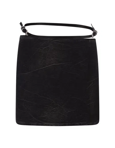 Givenchy Black Denim Voyou Short Skirt
