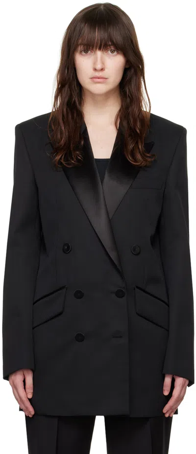 Givenchy Black Double-breasted Wool Blazer