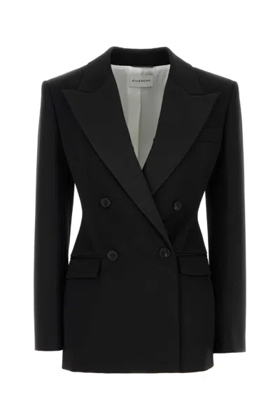 GIVENCHY BLACK DOUBLE-BREASTED TUXEDO BLAZER