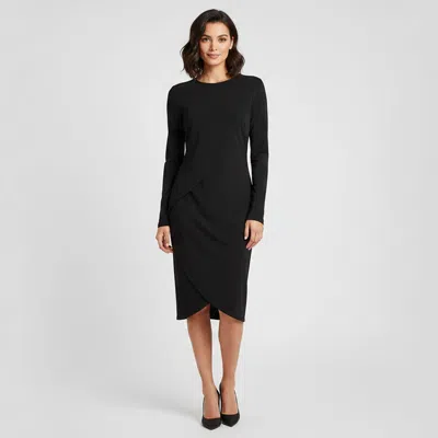 Pre-owned Givenchy Black Draped Crepe Asymmetric Mini Dress M