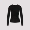 Givenchy Draped Top In Jersey And 4g Lace In Black